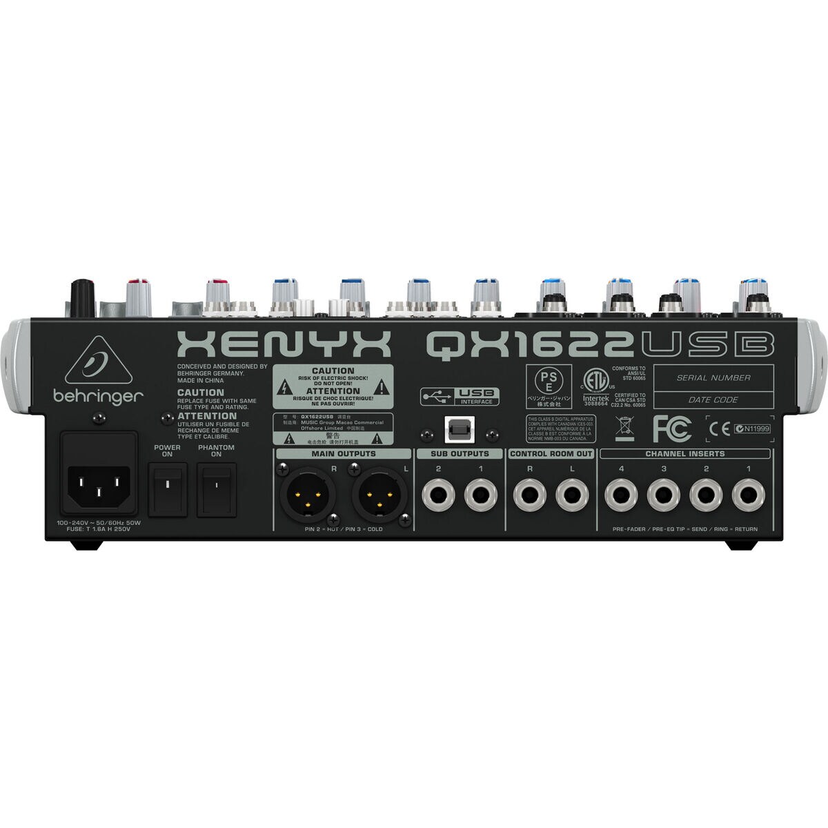 OPEN BOX Behringer QX1622USB XENYX 16-Input 2/2-Bus Mixer w/FX